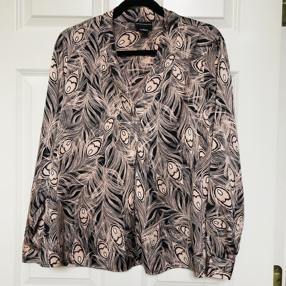 LIZ CLAIBORNE Career,Women's Blouse size M V-NECK LONG SLEEVES EXCEL/CONDITION #